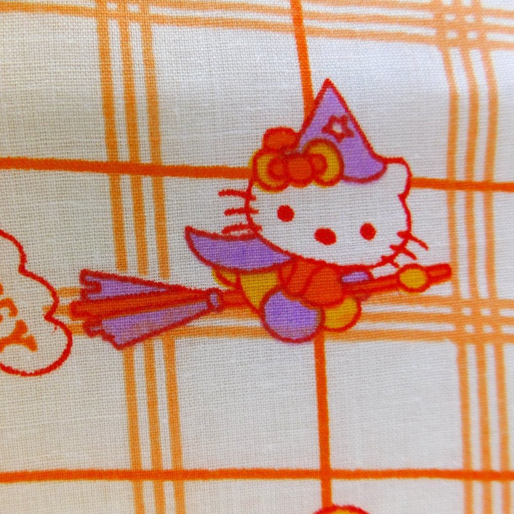 VTG Hello Kitty Halloween witch graphic collectible kawaii novelty plaid fabric